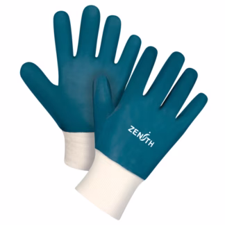 Heavyweight Knit Wrist Gloves, 11/2X-Large, Nitrile Coating, Cotton Shell