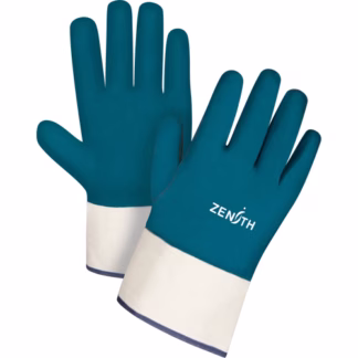 Heavyweight Safety Cuff Gloves, 11/2X-Large, Nitrile Coating, Cotton Shell