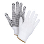 Dotted String Knit Gloves, Poly/Cotton, Single Sided, 7 Gauge, Large