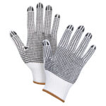 Double-Sided Dotted String Knit Gloves, Poly/Cotton, Double Sided, 7 Gauge, Large
