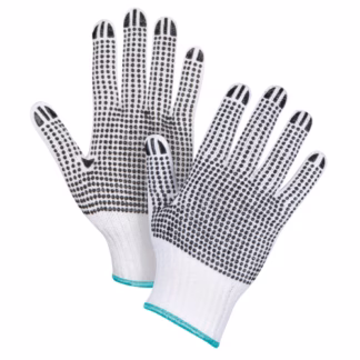 Double-Sided Dotted String Knit Gloves, Poly/Cotton, Double Sided, 7 Gauge, X-Large