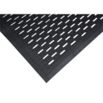 Low-Profile Matting, Rubber, Boot Scraper , Slotted Pattern, 3' x 5', Black