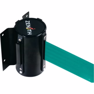 Wall Mount Barrier, Steel, Screw Mount, 7', Green Tape
