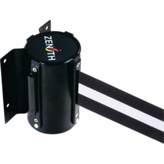 Wall Mount Barrier, Steel, Screw Mount, 7', Black/White Tape
