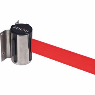 Wall Mount Barrier, Steel, Screw Mount, 12', Red Tape