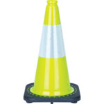 Premium Traffic Cone, 18", Lime Green, 6" Reflective Collar(s)