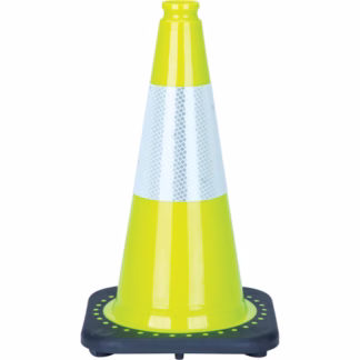 Premium Traffic Cone, 18", Lime Green, 6" Reflective Collar(s)
