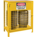 Gas Cylinder Cabinets, 2 Cylinder Capacity, 30" W x 17" D x 37" H, Yellow