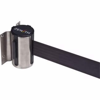 Wall Mount Barrier, Steel, Screw Mount, 12', Black Tape