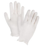Mediumweight Inspection Gloves, Poly/Cotton, Hemmed Cuff, Ladies