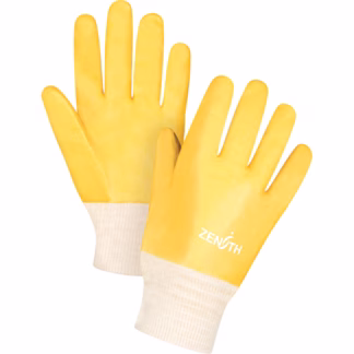 Rough-Finish Chemical-Resistant Gloves, Size Large/9, 10" L, PVC, Interlock Inner Lining, 47-mil