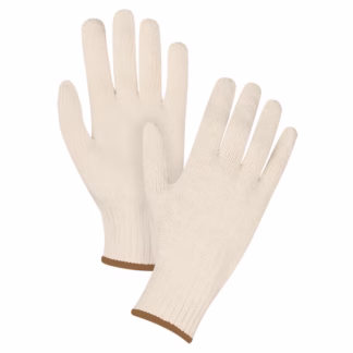 Heavyweight String Knit Gloves, Poly/Cotton, 7 Gauge, Large