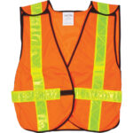 Standard-Duty Safety Vest, High Visibility Orange, X-Large, Polyester