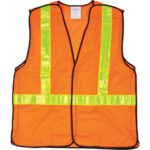 5-Point Tear-Away Traffic Safety Vest, High Visibility Orange, 2X-Large, Polyester, CSA Z96 Class 2 - Level 2