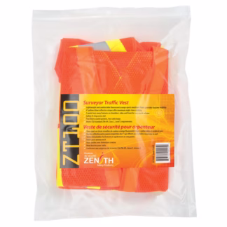 Surveyor's Safety Vest, High Visibility Orange, Large, Polyester, CSA Z96 Class 2 - Level 2