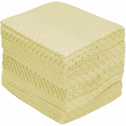 Fine Fibre Sorbent Pads, Hazmat, 15" x 17", 25 gal. Absorbancy