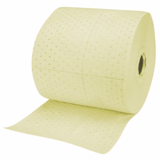 Industrial-Grade Fine Fibre Sorbent Rolls, Mediumweight, 150' L x 15" W, 25 gal. Absorbancy