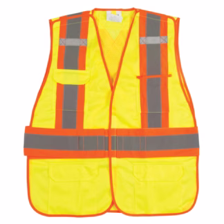 CSA Compliant High Visibility Surveyor Vest, High Visibility Lime-Yellow, 2X-Large, Polyester, CSA Z96 Class 2 - Level 2