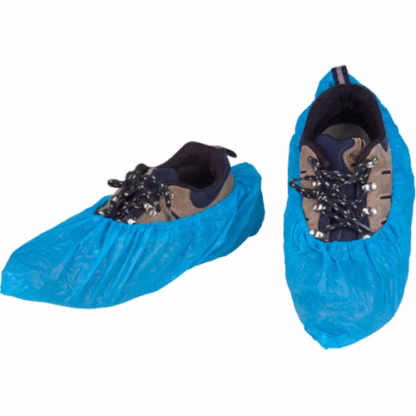 CPE Shoe Covers, X-Large, Polyethylene, Blue