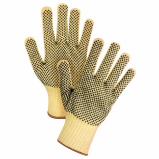 Double-Sided Dotted Seamless String Knit Gloves, Size Large/9, 7 Gauge, PVC Coated, Kevlar Shell, ASTM ANSI Level A2/EN 388 Level 3