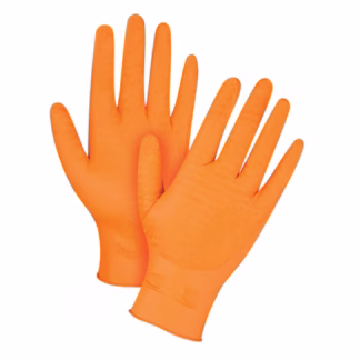 Heavyweight Gripper Gloves, 2X-Large, Nitrile, 7-mil, Powder-Free, Orange
