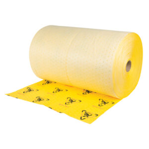 Caution Rolls -High Visibility Absorbents, Heavyweight, 150' L x 30" W, 57 gal. Absorbancy