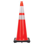 Premium Traffic Cones, 36", Orange, 4" & 6" Reflective Collar(s)