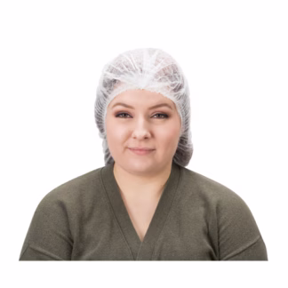 Pleated Bouffant Cap, Polypropylene, 24", White