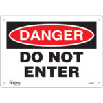"Do Not Enter" Sign, 7" x 10", Aluminum, English