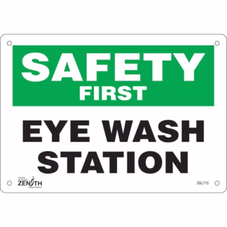 "Eye Wash Station" Sign, 7" x 10", Aluminum, English