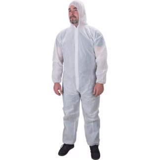 Hooded Coveralls, White, Polypropylene