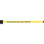 Magnetic Tape Cassette for Build-Your-Own Crowd Control Barrier, Attention ne pas entrer, 7', Yellow Tape