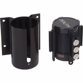 Wall Mount Barrier with Magnetic Tape, Steel, Screw Mount, 12', Black Tape