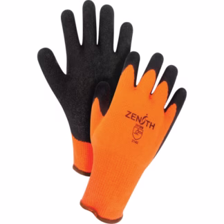 Natural Rubber Cold Weather Gloves, Latex Coating, 10 Gauge, Polyester/Cotton Shell