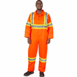 Unlined Safety Coveralls, High Visibility Orange, CSA Z96 Class 3 - Level 2