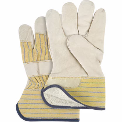 Abrasion-Resistant Cold Weather-Lined Fitters Gloves, Grain Cowhide Palm, Cotton Fleece Inner Lining