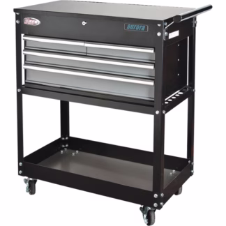 Utility Cart, 4 Drawers, 18" L x 33" W x 39" H, Black