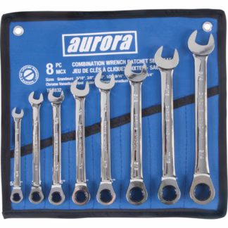 Fixed Head Wrench Set, Combination, 8 Pieces, Imperial