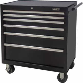 Industrial Tool Cart, 6 Drawers, 39" W x 20-4/5" D x 25-4/5" H, Black