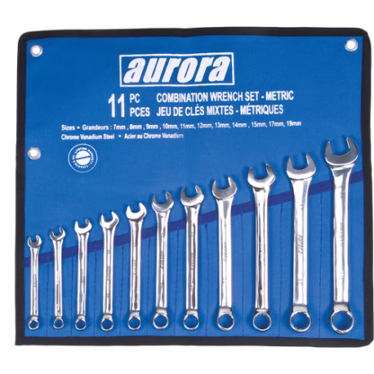 Wrench Set, Combination, 11 Pieces, Metric