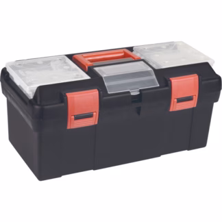 Plastic Tool Box, 17-1/2" W x 9-1/2" D x 8" H, Black