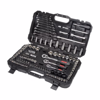 11/4", 3/8" & 1/2" Drive SAE/Metric Socket & Wrench Set, 120 Pcs, Deep