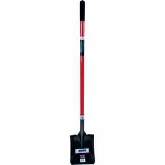 Heavy-Duty Square Shovel, Fibreglass, Carbon Steel Blade, Straight Handle, 47-1/2" Long