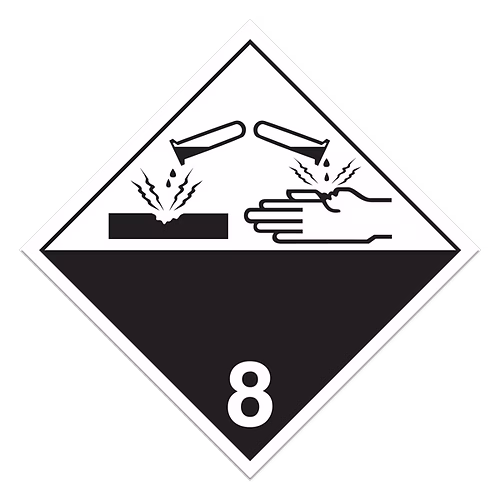 Corrosive Materials TDG Placard, Plastic