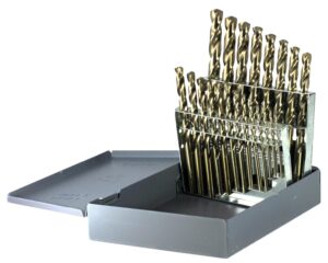 Drillco USA Heavy-Duty Jobber Length Drill Bit Set, 21 Pieces, Cobalt