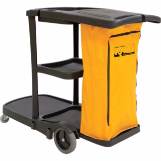 Janitor Cleaning Cart, 51" x 20" x 38", Plastic, Black