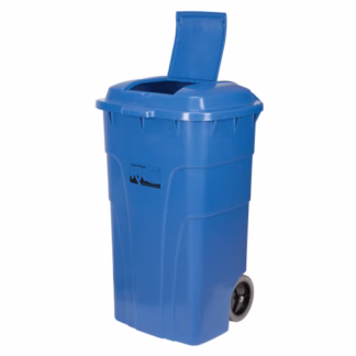 Roll Out Recycling Bin, Curbside, Polyethylene, 65 US gal.