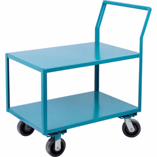 Heavy-Duty Low Profile Shop Carts, 2 Tiers, 24" W x 48" D x 41" H, 2400 lbs. Cap.