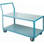 Heavy-Duty Low Profile Shop Carts, 2 Tiers, 24" W x 48" D x 40" H, 1200 lbs. Cap.
