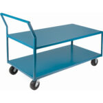 Heavy-Duty Low Profile Shop Carts, 2 Tiers, 30" W x 72" D x 41" H, 2400 lbs. Cap.